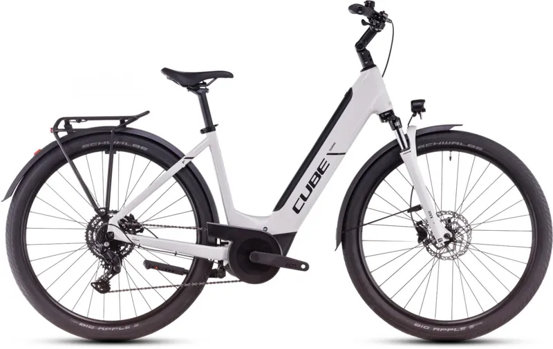 Cube Touring Hybrid One 625 Electric Bike in White-1